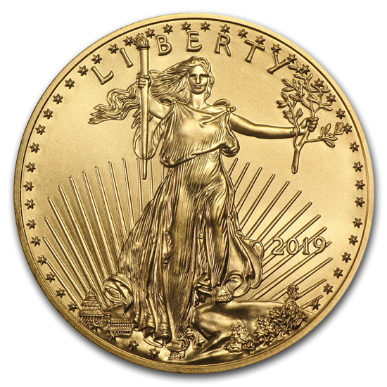 2019 1/4 oz BU Gold American Eagle - Click Image to Close