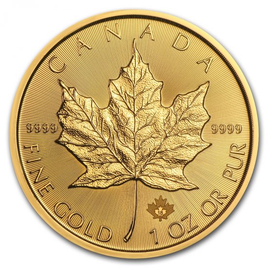 2018 1 oz BU Gold Canadian Maple Leaf - Click Image to Close