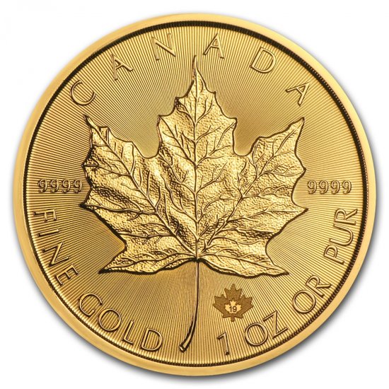2019 1 oz BU Gold Canadian Maple Leaf - Click Image to Close