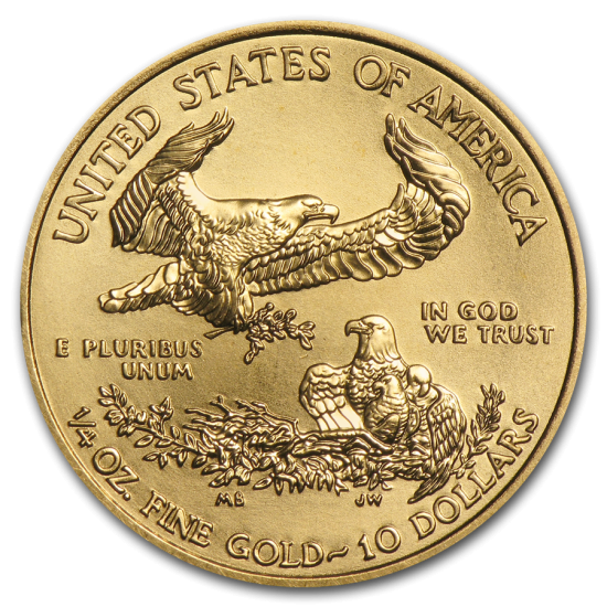 2019 1/4 oz BU Gold American Eagle - Click Image to Close