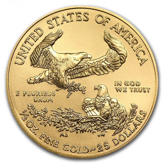 2021 1/2 oz BU Gold American Eagle Type 1 - Click Image to Close