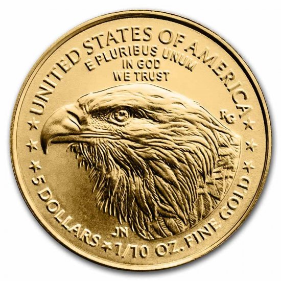 2021 1/10 oz BU Gold American Eagle Type 2 - Click Image to Close