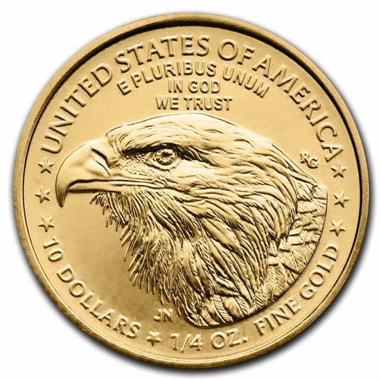 2021 1/4 oz BU Gold American Eagle Type 2 - Click Image to Close
