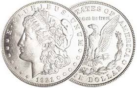 Brilliant Uncirculated 1921 Morgan Silver Dollar - Click Image to Close