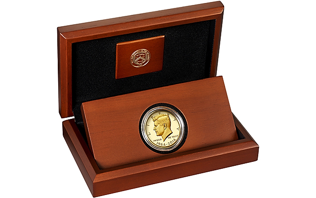 2014-W 3/4 oz Gold Kennedy Half Dollar Proof w/ Box & COA - Click Image to Close
