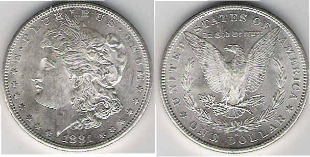 1878 - 1904 Morgan Silver Dollar AU - Click Image to Close