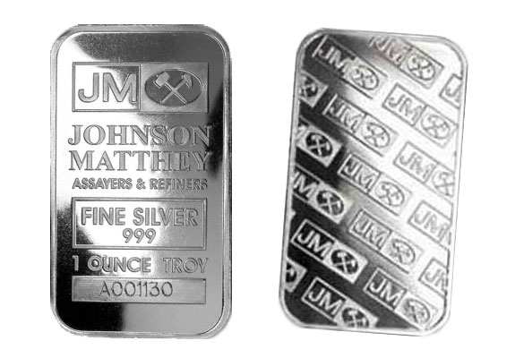 1 oz. Johnson Matthey .999 Fine Silver Bar Sealed - Click Image to Close
