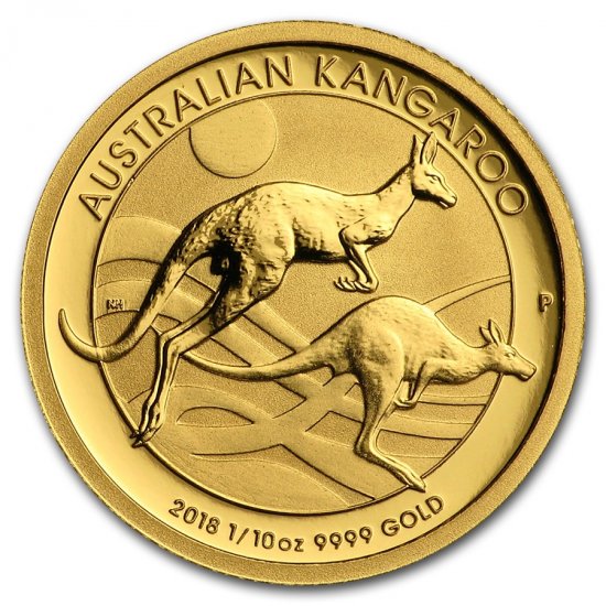 2018 1/10 oz BU Australian .9999 Gold Kangaroo - Click Image to Close