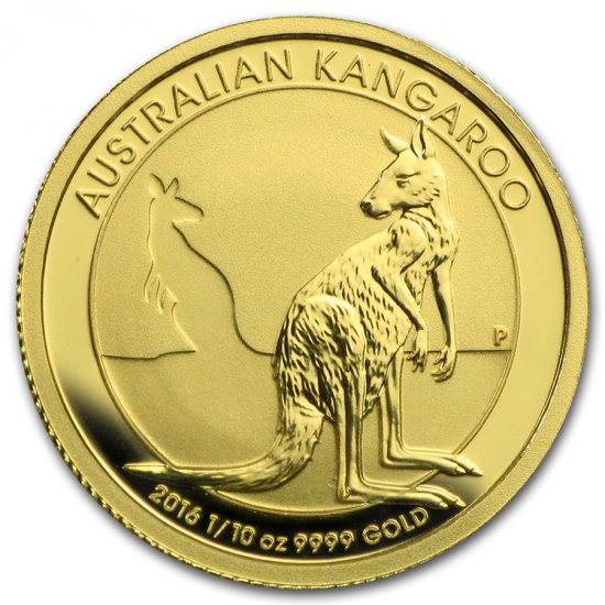 2016 1/10 oz BU Australian .9999 Gold Kangaroo - Click Image to Close