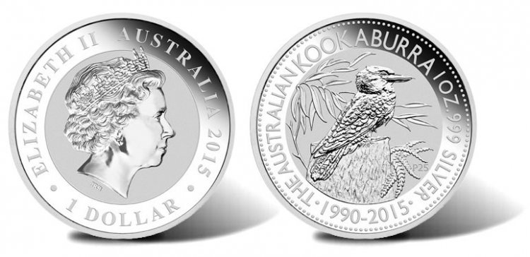 2015 1 kilo (32.15 Ounces) Australian Silver Kookaburra - Click Image to Close