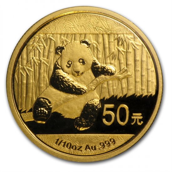 2014 1/10 oz .999 BU Gold Chinese Panda (Sealed) - Click Image to Close