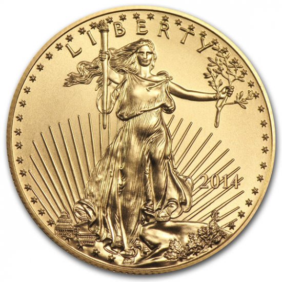 1/2 oz BU Gold American Eagle (Random Date) - Click Image to Close