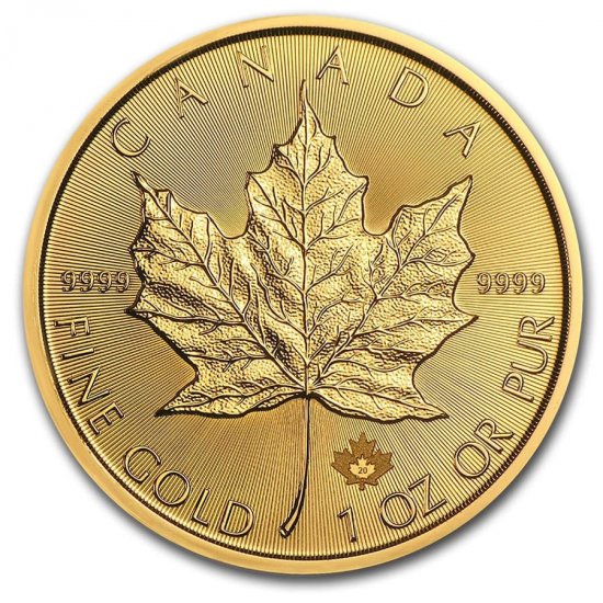 1 oz BU Gold Canadian Maple Leaf .9999 (Random Date) - Click Image to Close