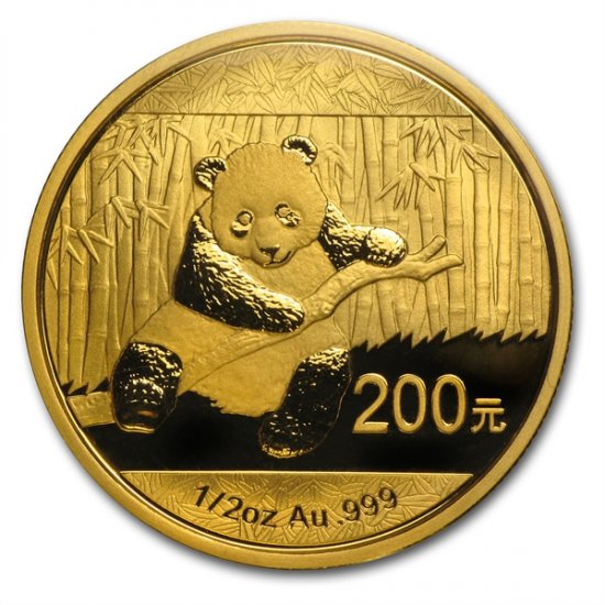 2014 1/2 oz .999 BU Gold Chinese Panda (Sealed) - Click Image to Close