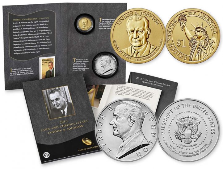 2015 Lyndon B. Johnson Coin & Chronicles Set - Click Image to Close