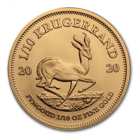 1/10 oz BU Gold South African Krugerrand (Random Date) - Click Image to Close