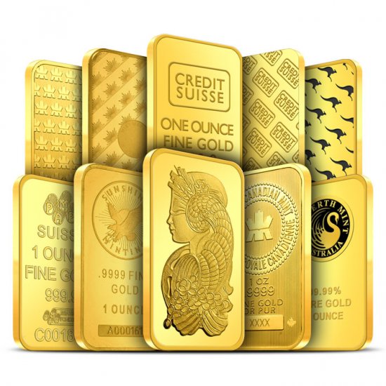 1 oz .9999 Fine Gold Bar (Brand Name) - Click Image to Close