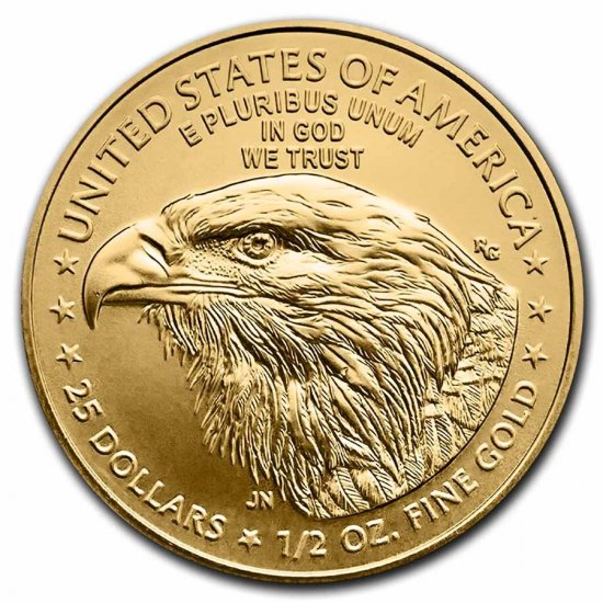 2021 1/2 oz BU Gold American Eagle Type 2 - Click Image to Close