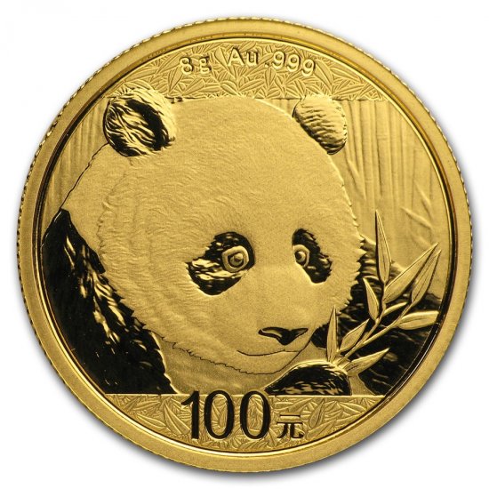 2018 8 Gram .999 BU Gold Chinese Panda (Sealed) - Click Image to Close