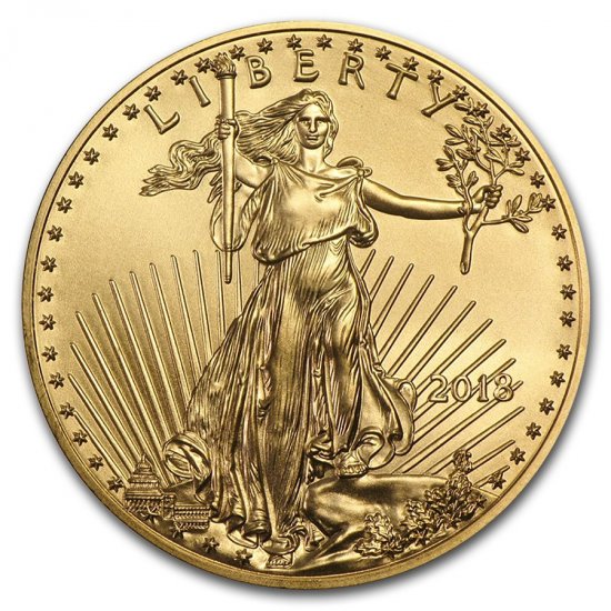 2018 1/10 oz BU Gold American Eagle - Click Image to Close