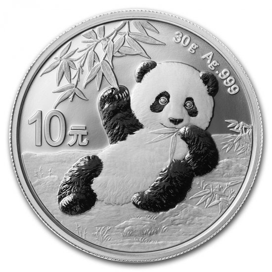 30 Gram Chinese Silver Panda BU (Random Date) - Click Image to Close