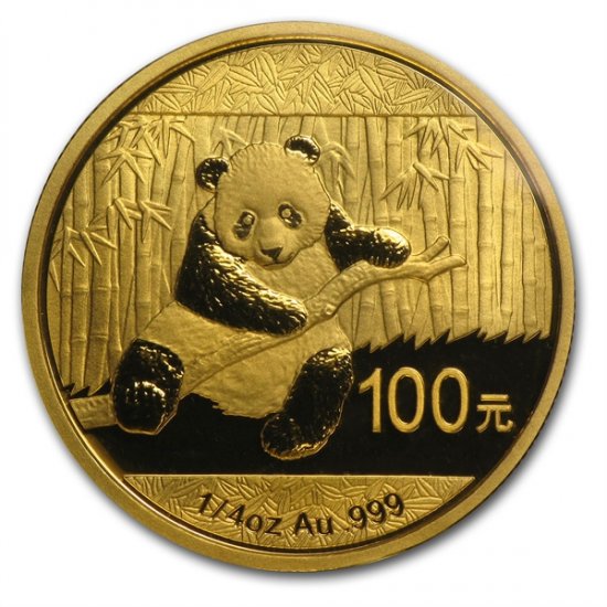 2014 1/4 oz .999 BU Gold Chinese Panda (Sealed) - Click Image to Close