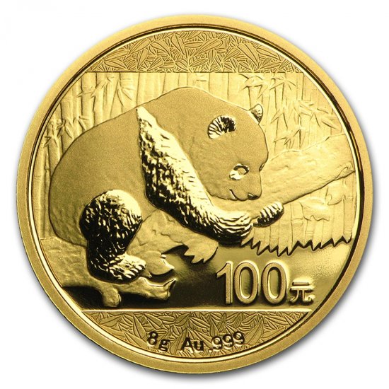 2016 8 Gram .999 BU Gold Chinese Panda (Sealed) - Click Image to Close