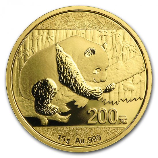 2016 15 Gram .999 BU Gold Chinese Panda (Sealed) - Click Image to Close