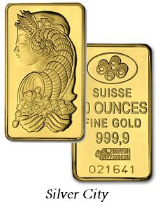 10 oz. Pamp Suisse .9999 Fine Gold Bar - Click Image to Close