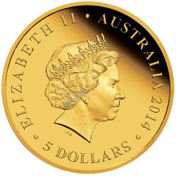 2014 1/20 oz BU Australian .9999 Gold Kangaroo - Click Image to Close