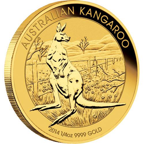 2014 1/4 oz BU Australian .9999 Gold Kangaroo - Click Image to Close