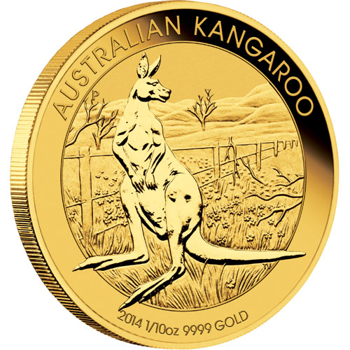 2014 1/10 oz BU Australian .9999 Gold Kangaroo - Click Image to Close